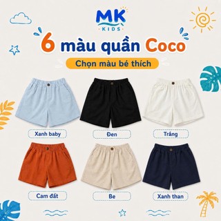 Quần Short Đũi Bé Trai Coco MK Kids Form ngắn - Lưng Thun Mùa Hè Mềm Mát Thoáng Khí 2-10 Tuổi
