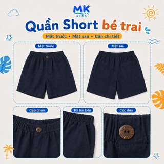 Quần Short Đũi Bé Trai Coco MK Kids Form ngắn - Lưng Thun Mùa Hè Mềm Mát Thoáng Khí 2-10 Tuổi