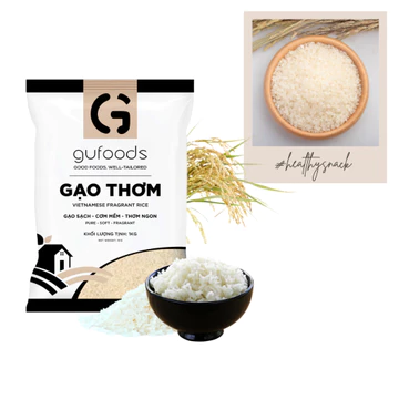Gạo thơm / Gạo Japonica / Gạo lứt đỏ GUfoods (1kg) - Gạo đông xuân mới về, Thơm tự nhiên, Cơm mềm, dẻo ngọt, ngon cơm