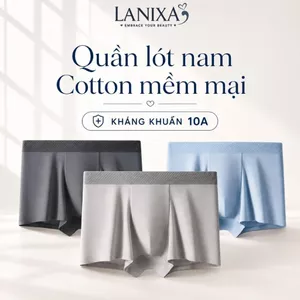 Quần Lót Boxer Nam Chất Liệu Cotton Cao Cấp, Quần Sịp Nam Co Giãn Thoáng Mát LANIXA N777