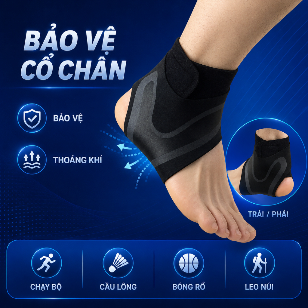Băng quấn cổ chân AOLIKES đai bảo vệ cổ chân đá bóng thể thao tránh lật khớp chân