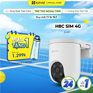 Camera EZVIZ  H8C 3MP SIM 4G Ngoài Trời, Báo Động Đàm Thoại 2 Chiều, Màu Ban Đêm, Báo động còi hú và đèn chóp