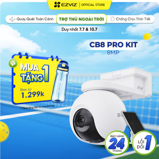 Bộ Camera Pin EZVIZ CB8 Pro 8MP - Pin 10.400mAh, Tự Động Cân Bằng Sáng Thông Minh, AI Nhận Diện Người/Xe, Công Nghệ AOV