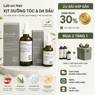 Combo 2 Bước Lab On Hair Chăm Sóc Tóc Rụng, Làm Sạch Thoáng Da Đầu, Dưỡng Chân Tóc Chắc Khỏe