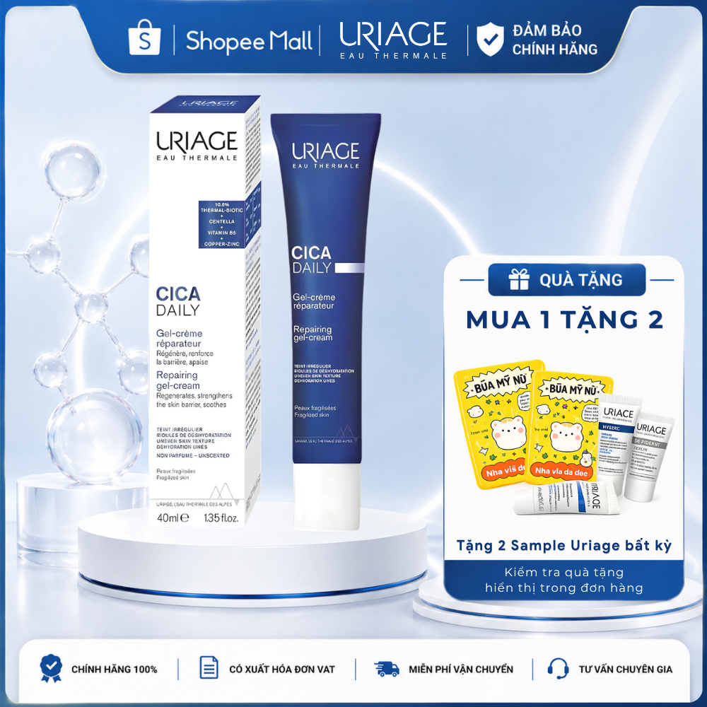 Kem dưỡng ẩm phục hồi da mặt dạng Gel URIAGE BARIÉDERM-CICA DAILY 40ml cấp ẩm làm dịu hàng ngày