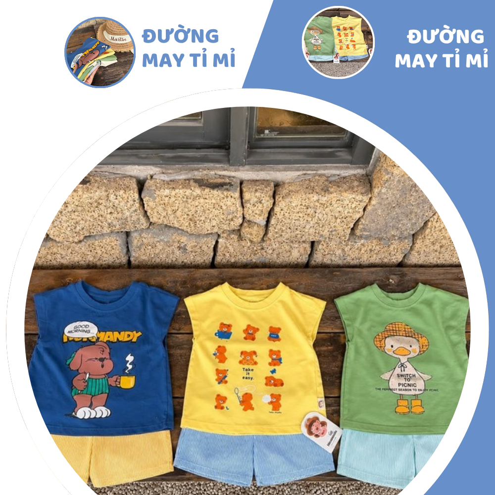 [À ƠI SHOP] D51- set 3 bộ ba lỗ 3 màu hình con vật - a100.374