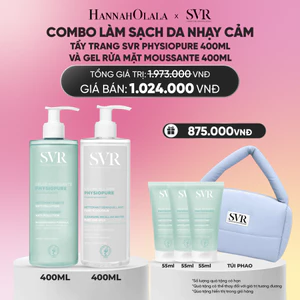 Combo làm sạch da nhạy cảm Tẩy trang SVR Physiopure 400ML và Gel rửa mặt Moussante 400ML