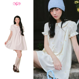Váy OLV babydoll tay phồng Cream Daisy phù hợp đi chơi đi dạo