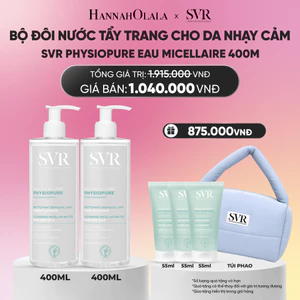 Bộ đôi Nước tẩy trang cho da nhạy cảm SVR Physiopure Eau Micellaire 400ML