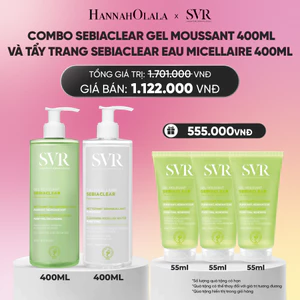 Combo 1 SVR Sebiaclear Gel Moussant 400ML và 1 Tẩy trang Sebiaclear EAU Micellaire 400ML