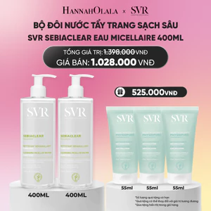 Bộ đôi nước tẩy trang sạch sâu loại bỏ dầu nhờn SVR Sebiaclear Eau Micellaire 400ml