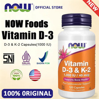 NOW D3 K2  Viên Vitamin Hỗ Trợ Xương Khớp Tim Mạch 120 Viên Hạn Sử Đến Năm 2028