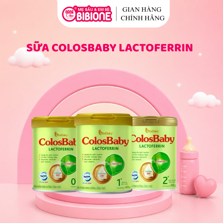 Sữa ColosBaby Lactoferrin 0+,1+, 2+ - Lon 800g Tăng Đề Kháng Cho Bé, Bổ Sung Sữa Non IgG Lactoferrin Hỗ Trợ Tiêu Hóa