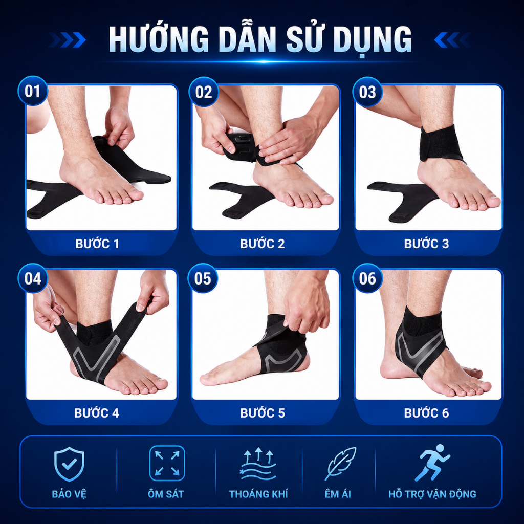 Băng quấn cổ chân AOLIKES đai bảo vệ cổ chân đá bóng thể thao tránh lật khớp chân