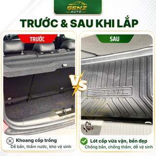 Lót cốp VINFAST FADIL - Nhựa dẻo TPO Không mùi, Chuẩn khít form xe, Chống thấm nước, dễ vệ sinh