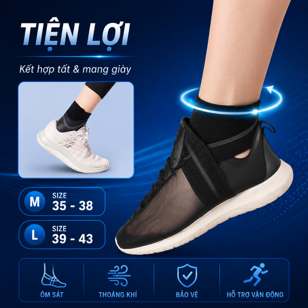 Băng quấn cổ chân AOLIKES đai bảo vệ cổ chân đá bóng thể thao tránh lật khớp chân