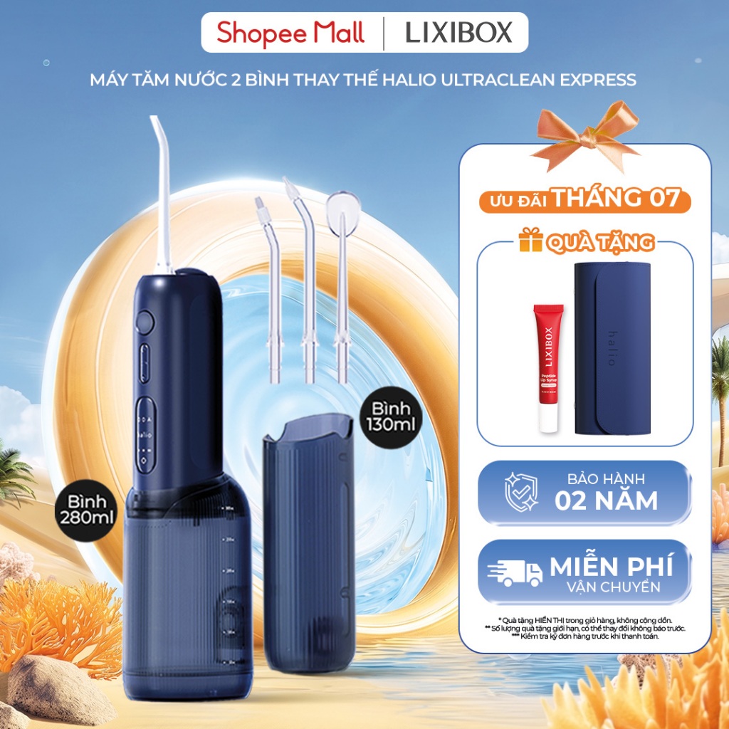 [SPLIVE] Máy Tăm Nước 2 Bình Thay Thế Halio Ultraclean Express Hydro Floss - Kèm Túi Da
