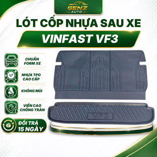 Lót cốp VF3 - VINFAST VF3 - Nhựa dẻo TPO Không mùi, Chuẩn khít form xe, Chống thấm nước, dễ vệ sinh