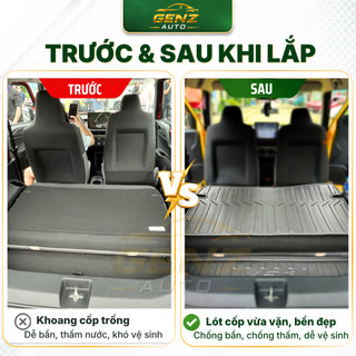 Lót cốp VF3 - VINFAST VF3 - Nhựa dẻo TPO Không mùi, Chuẩn khít form xe, Chống thấm nước, dễ vệ sinh
