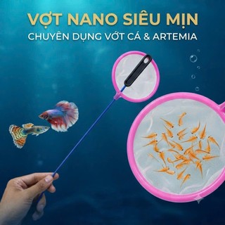 Vợt Nano Tròn vớt cá, artermia, bobo đường kính 7cm