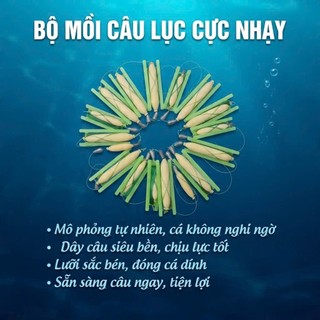 Phao bắp + dây cước + lưỡi câu cá rô, cá nhỏ