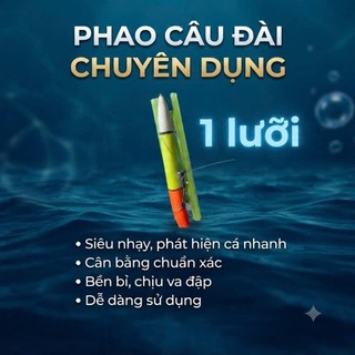 Phao mút+ dây cước + lưỡi + chí + chặn hạt câu cá