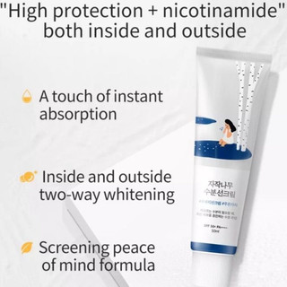 Kem Chống Nắng Cây Bạch Dương Round Lab SPF50+ 50ml/Không Gây Bí Da/Dưỡng Ẩm