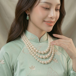 [ DAISYN ] N734  chuỗi hạt ngọc trai mang áo dài 3 sợi ngọc trai nhân tạo sang trọng cho nữ