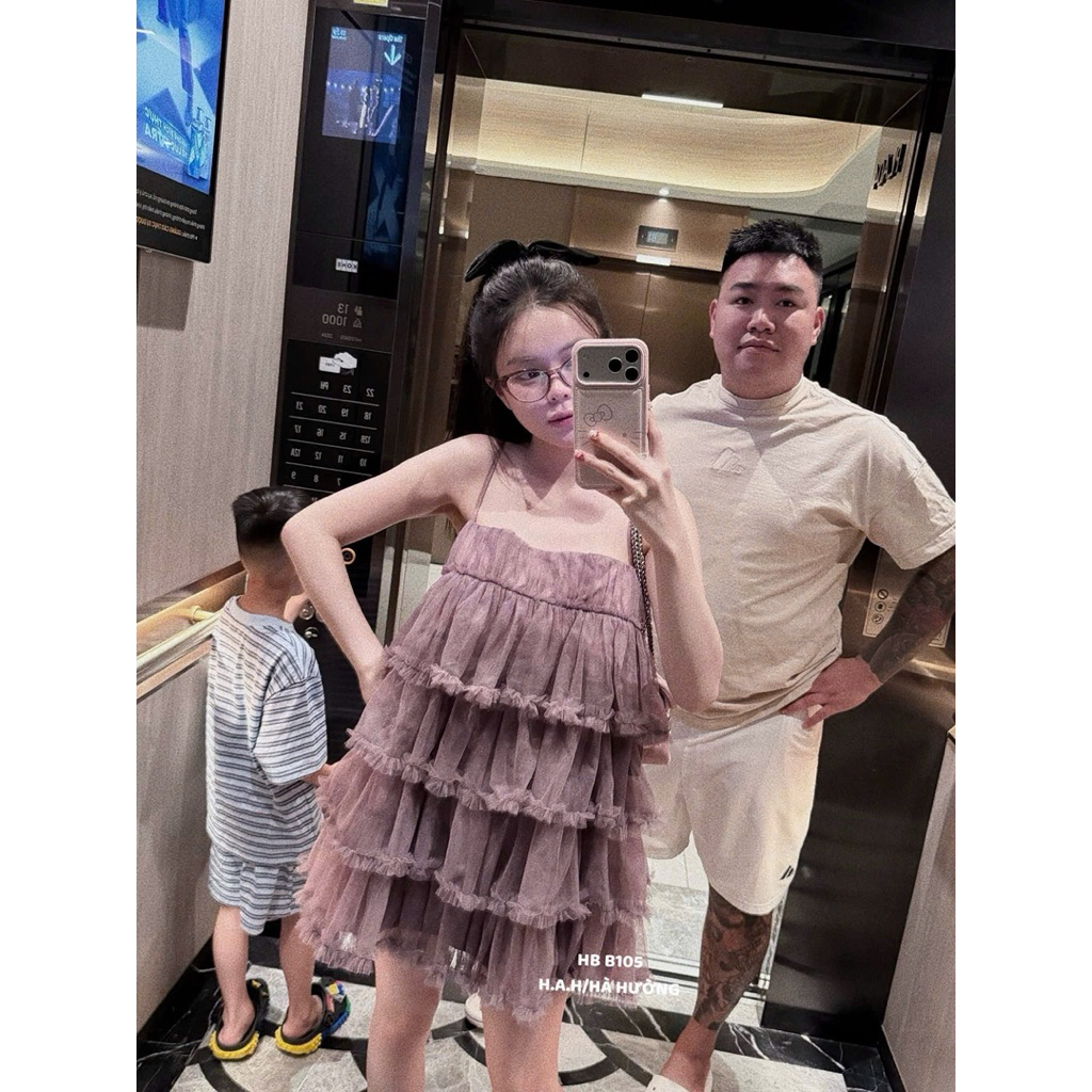 Váy lưới 2 dây phối bèo tầng quá xinh