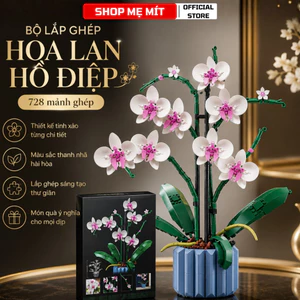Bộ Lắp Ghép Hoa Lan Hồ Điệp 728 Mảnh Ghép Mô Hình Hoa Trang Trí Để Bàn Quà Tặng Sáng Tạo DIY