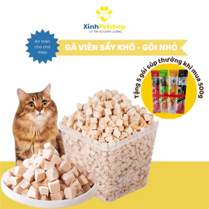 Gà Sấy, Ức Gà Sấy, Gà Viên Sấy Khô Cho Chó Mèo Loại 1 Không Vụn - Giàu Protein Dễ Tiêu Hóa