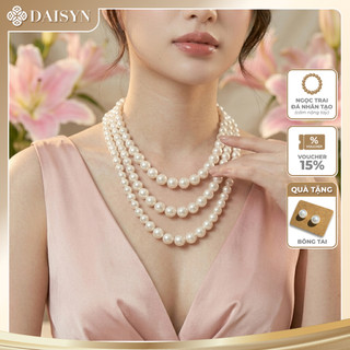 [ DAISYN ] N734  chuỗi hạt ngọc trai mang áo dài 3 sợi ngọc trai nhân tạo sang trọng cho nữ