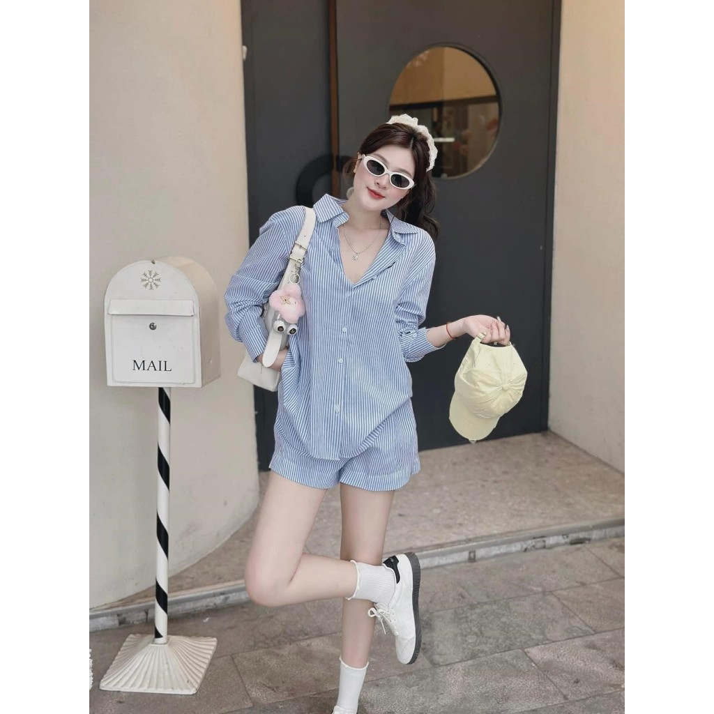 Set đồ nữ Dona HCOM25337, Đồ bộ nữ chất vải cotton mền mại thoáng mát cho mùa hè