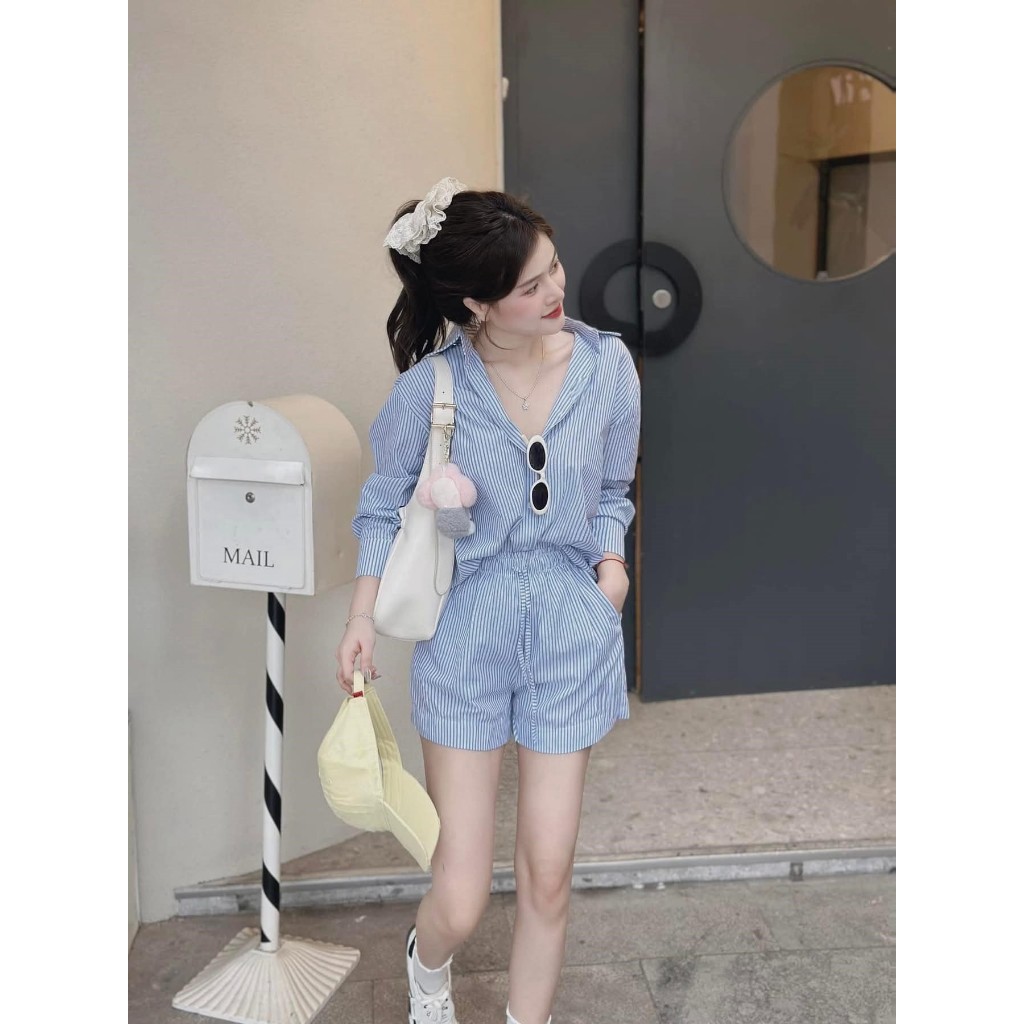 Set đồ nữ Dona HCOM25337, Đồ bộ nữ chất vải cotton mền mại thoáng mát cho mùa hè