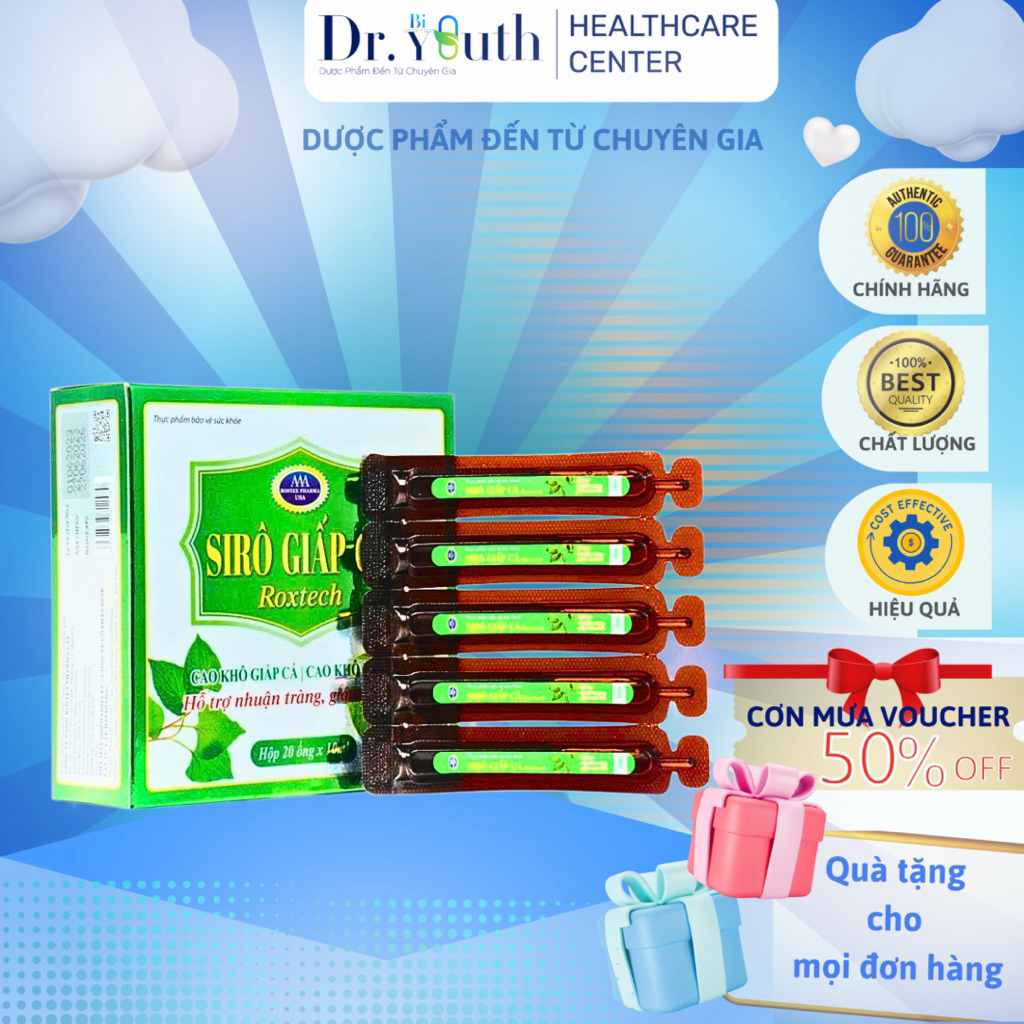 Siro Giấp Cá Roxtech hỗ trợ nhuận tràng, giảm táo bón, Bổ sung chất xơ,ngăn nguy cơ bị bệnh trĩ