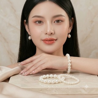 [NgocDaisy] N63 bộ 3 Vòng tay hạt Ngọc nhân tạo đá handmade