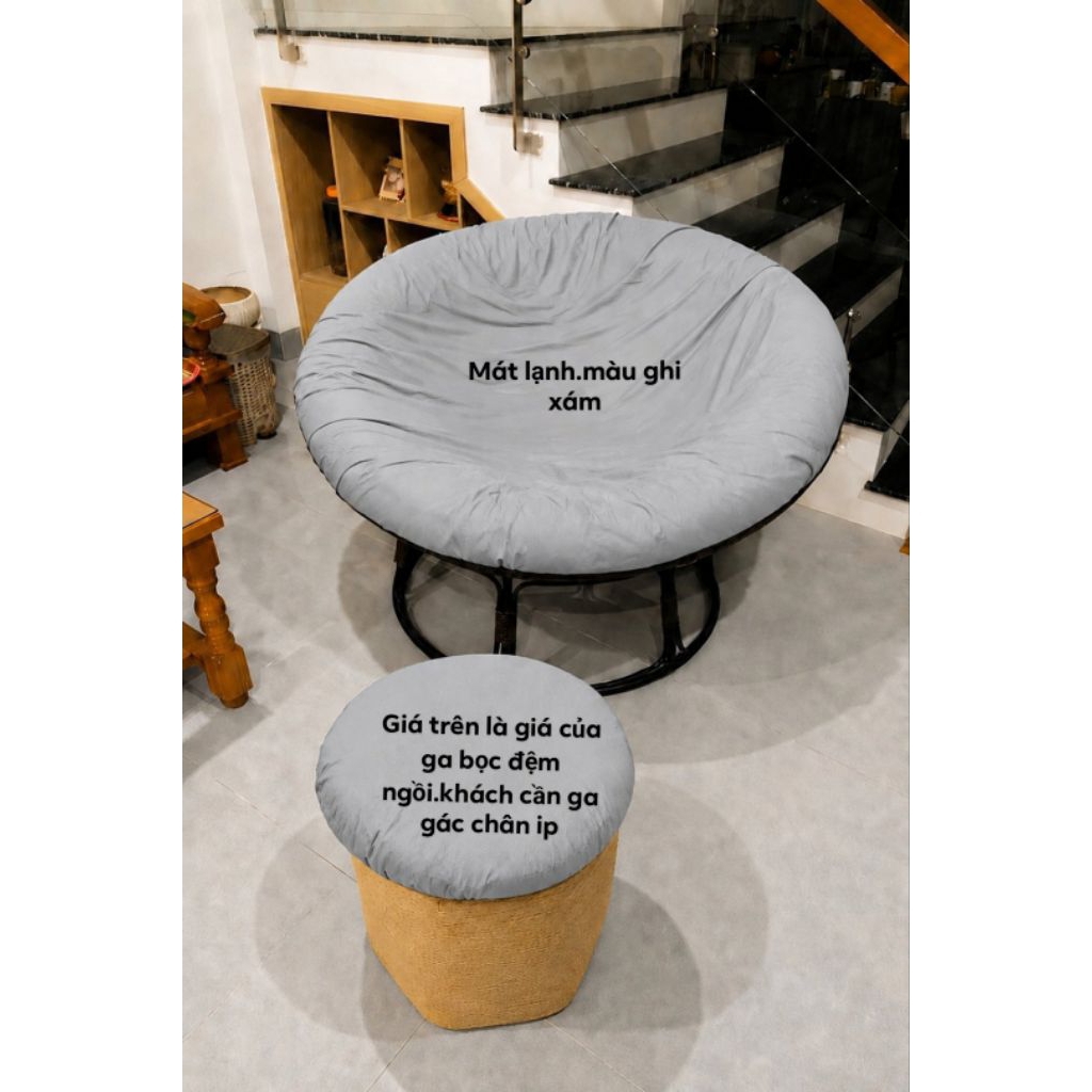 áo ga chun bảo vệ đệm papasan tròn