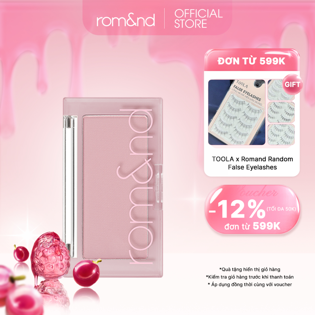 [Rom&nd x KOL] Phấn má hồng ngọt ngào Hàn Quốc Romand Better Than Cheek 3.8g