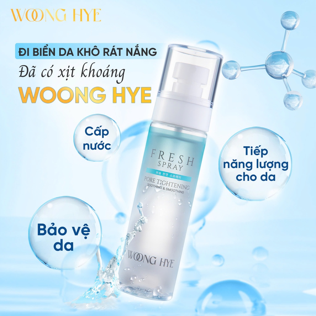 Xịt Khoáng cấp ẩm WoongHye, phục hồi và làm dịu, phù hợp mọi loại da 100ml - Fresh Spray