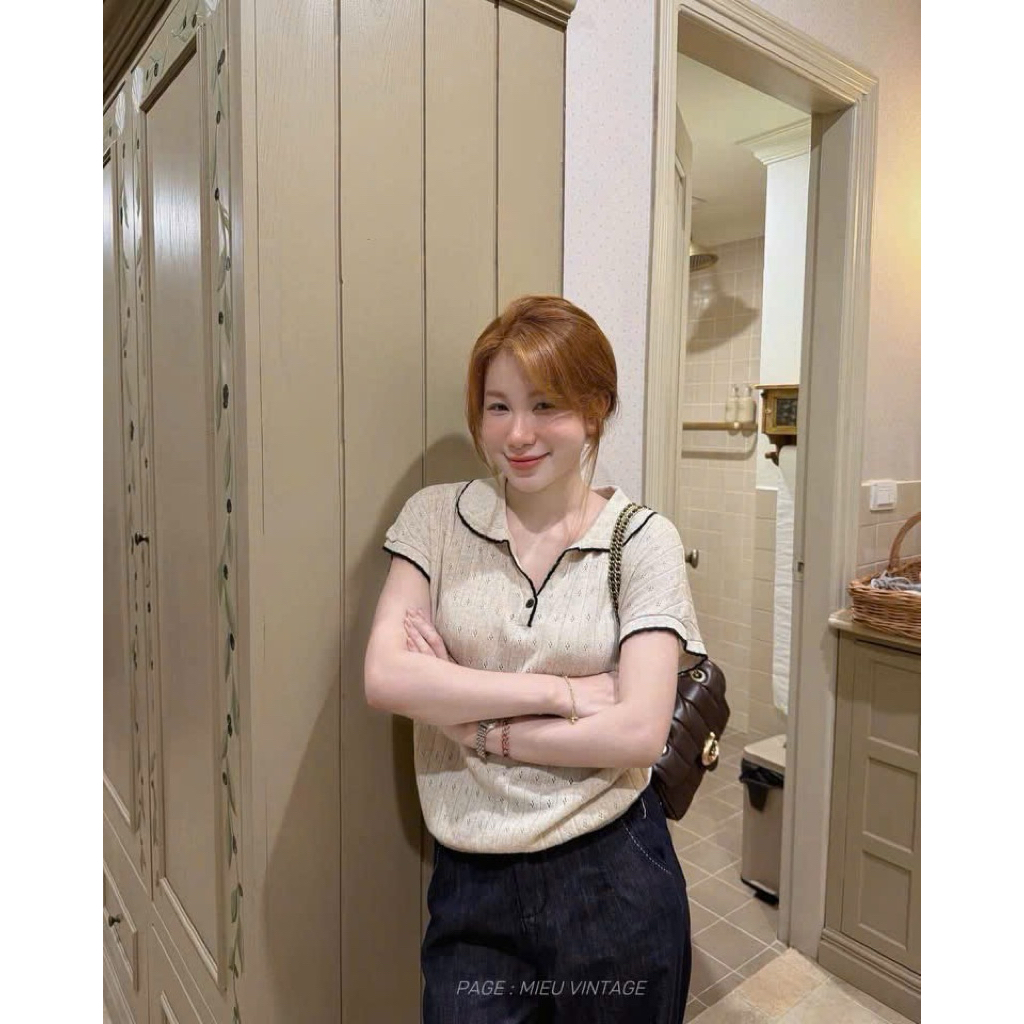 [𝐒𝐮𝐙𝐲] Áo Len Cổ Sen 1 Khuy Đen QCCC (48-57kg)