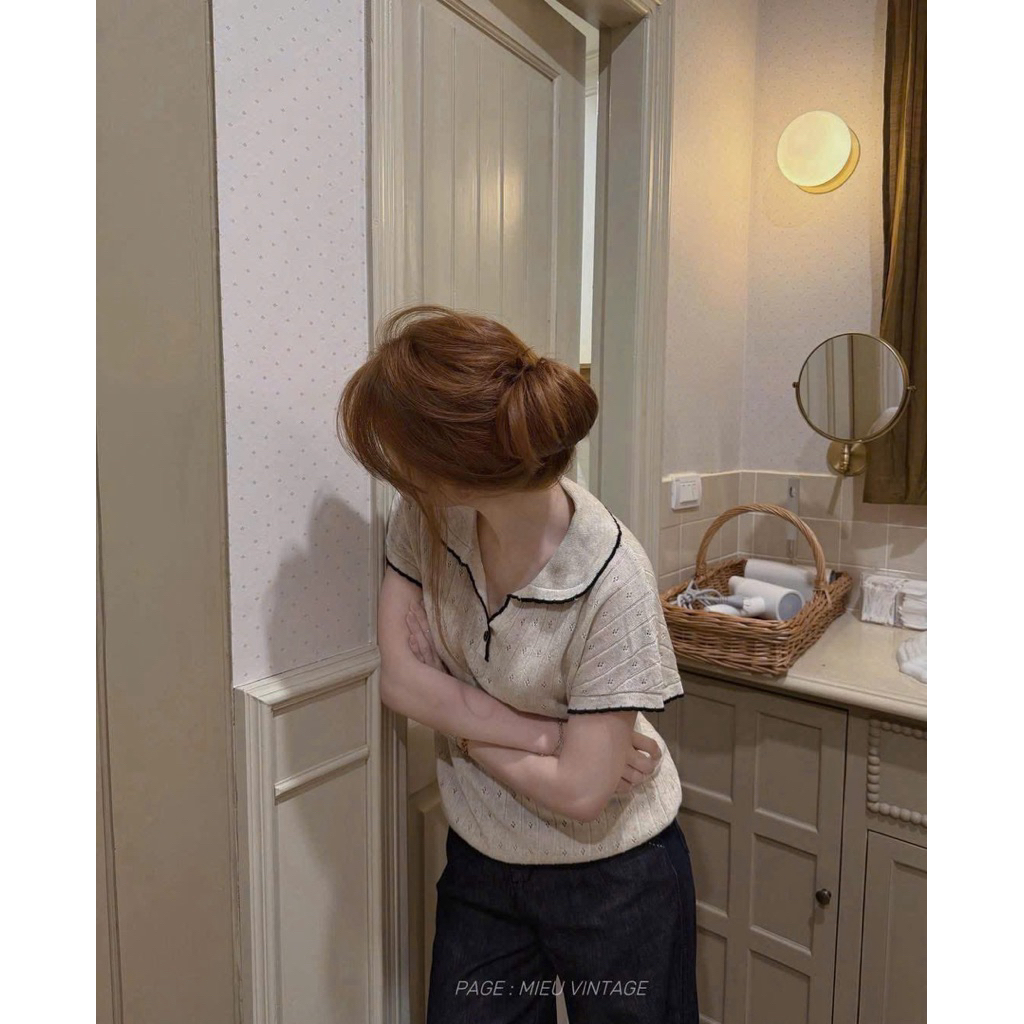 [𝐒𝐮𝐙𝐲] Áo Len Cổ Sen 1 Khuy Đen QCCC (48-57kg)