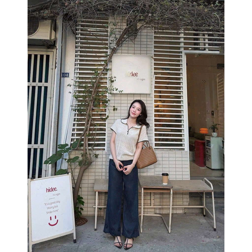 [𝐒𝐮𝐙𝐲] Áo Len Cổ Sen 1 Khuy Đen QCCC (48-57kg)
