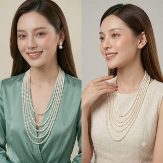 [ DAISYN ] N449 choker ,dây chuyền mang áo dài , vòng cổ mang áo dài, dây chuyền hạt Ngọc hạt trai 4-6-8mm 3 sợi cho nữ