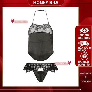 Sét ngủ 2 mảnh ren sexy quyến rũ DN35 Đồ ngủ 2 mảnh pha ren siêu gợi cảm Bộ ngủ 2 mảnh ren gợi cảm