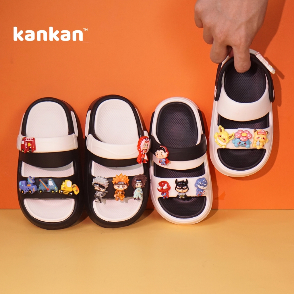 Dép Sục Cho Bé KanKanStore Sục Quai Hậu Trẻ Em Kèm Sticker Đáng Yêu Chống Trơn Trượt KA149