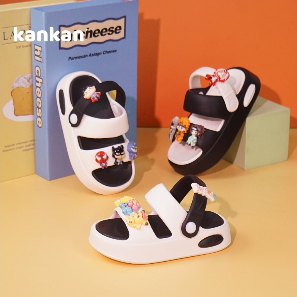 Dép Sục Cho Bé KanKanStore Sục Quai Hậu Trẻ Em Kèm Sticker Đáng Yêu Chống Trơn Trượt KA149