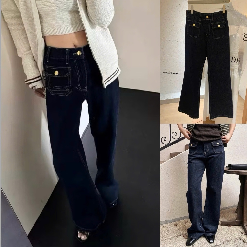 𝐍𝐠𝐨𝐜𝐚𝐧𝐡𝟔𝟗𝟓𝟗 SALE WGWE Q431 Quần dài jeans túi trước #7847 phong cách basic tiểu thư