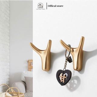 Móc treo kim loại hình sừng hươu gắn tường Oabu phong cách cổ điển vintage 24a