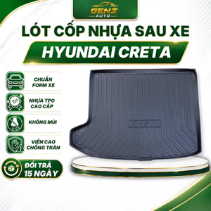 Lót cốp Hyundai Creta 2022 - Nay - Nhựa dẻo TPO Không mùi, Chuẩn khít form xe, Chống thấm nước
