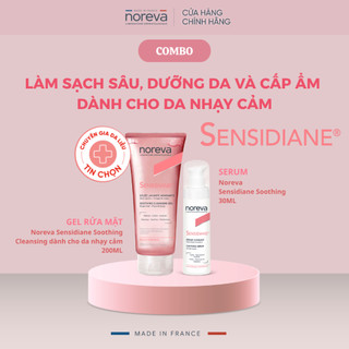COMBO CHĂM DA NHẠY CẢM NOREVA SENSIDIANE : GEL RỬA MẶT SENSIDIANE 200ML + SERUM SENSIDIANE 30ML